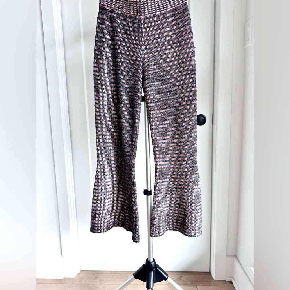 NWT Zara knit stretchy flair glittery disco pants. Size M